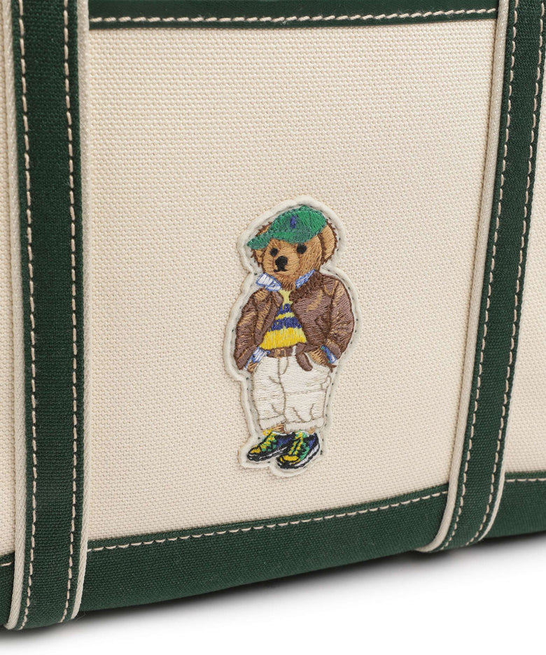Polo Ralph Lauren Bear Fall Tote bag ecru/northwest pine