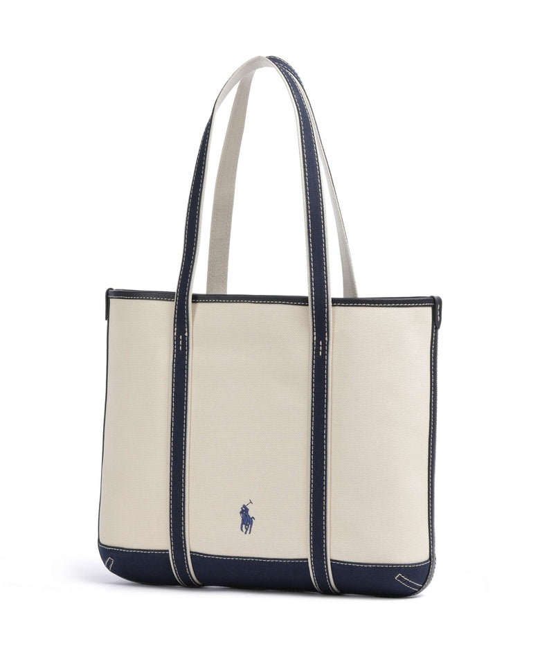 Polo Ralph Lauren Canvas Small Tote bag ecru/newport navy