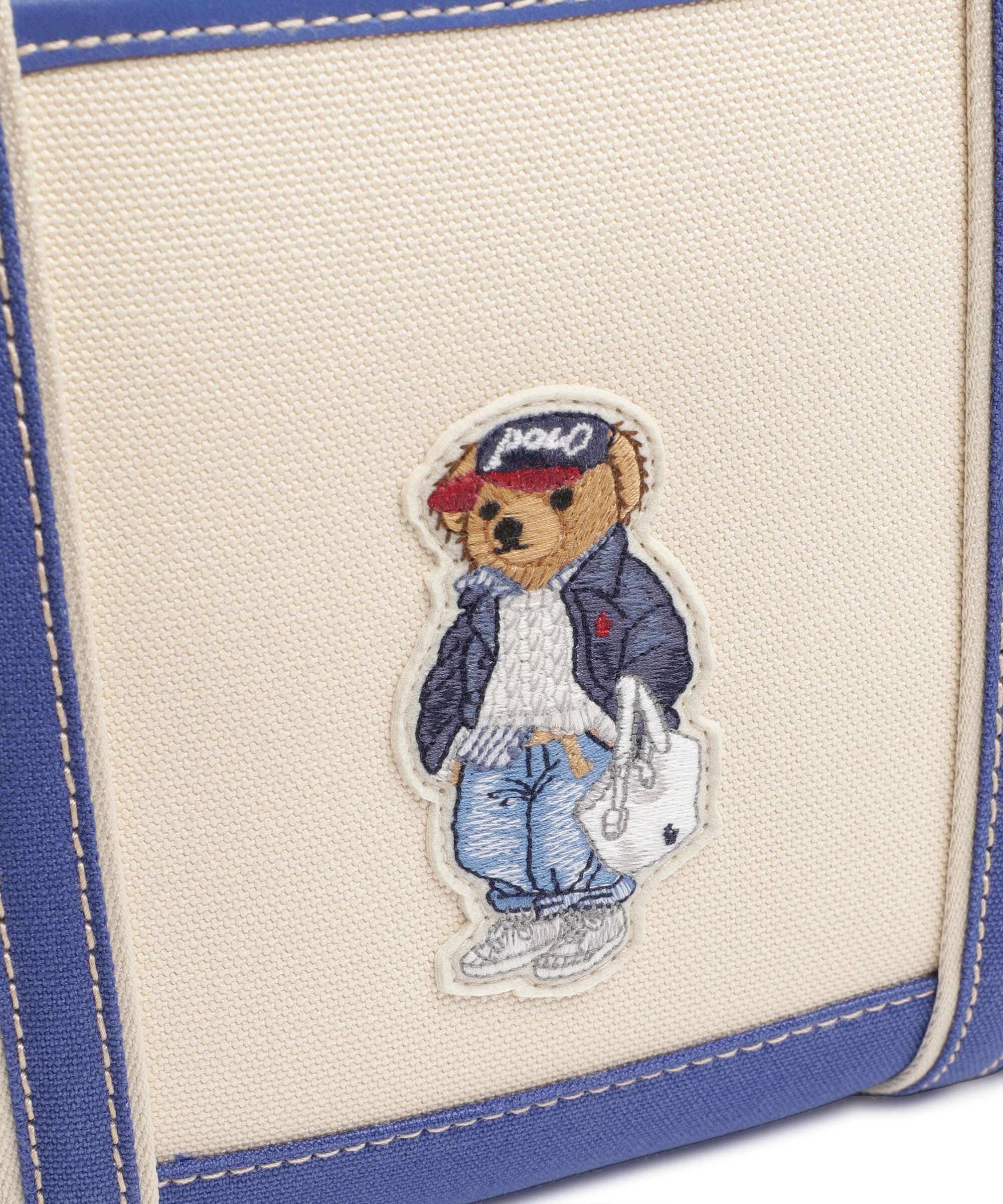 Polo Ralph Lauren Bear Spring Tote bag ecru/ indigo sky