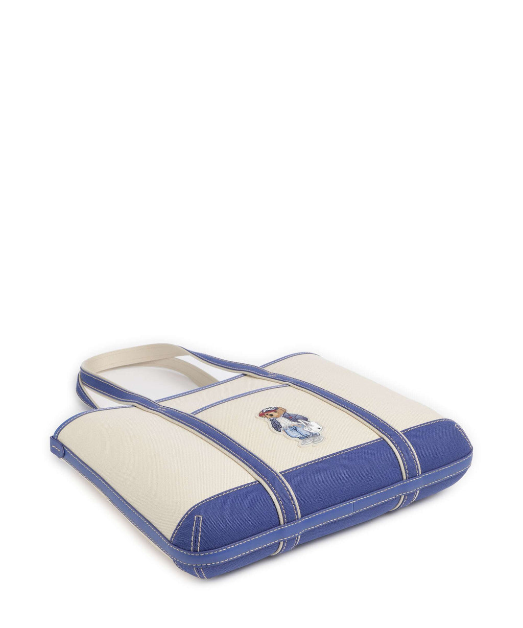 Polo Ralph Lauren Bear Spring Tote bag ecru/ indigo sky
