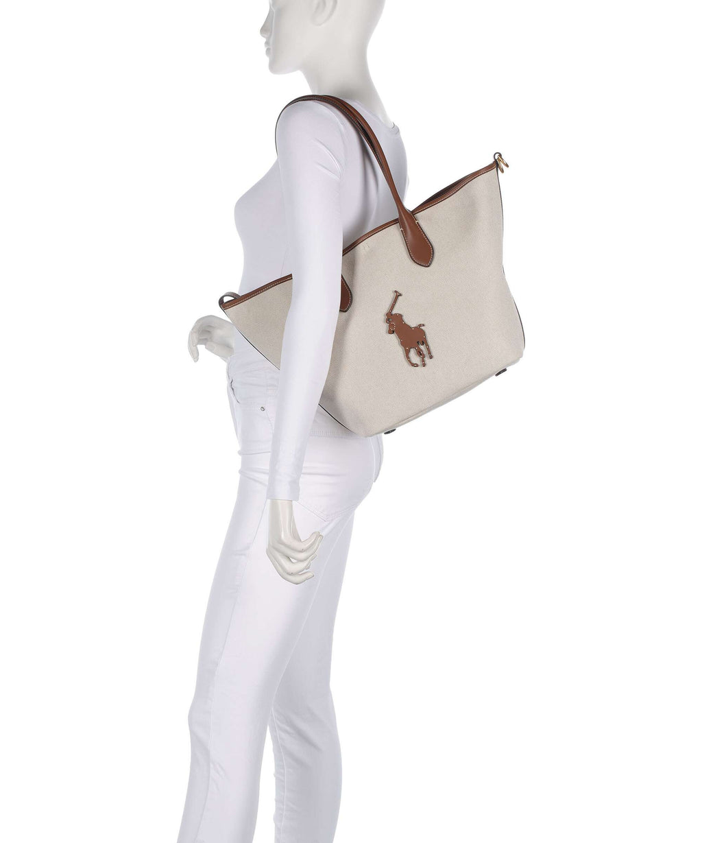 Polo Ralph Lauren Bellport Medium Tote bag natural/cuoio