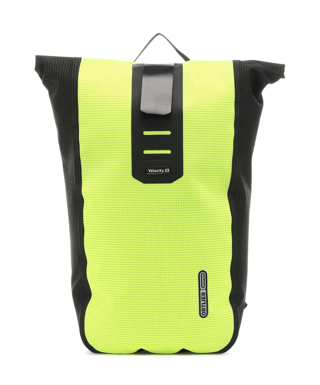 Ortlieb Velocity High Visibility 23 Rolltop backpack neon yellow/black reflective