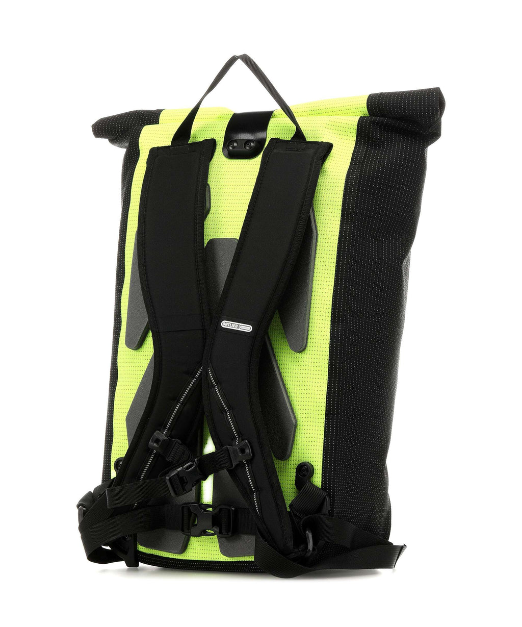 Ortlieb Velocity High Visibility 23 Rolltop backpack neon yellow/black reflective