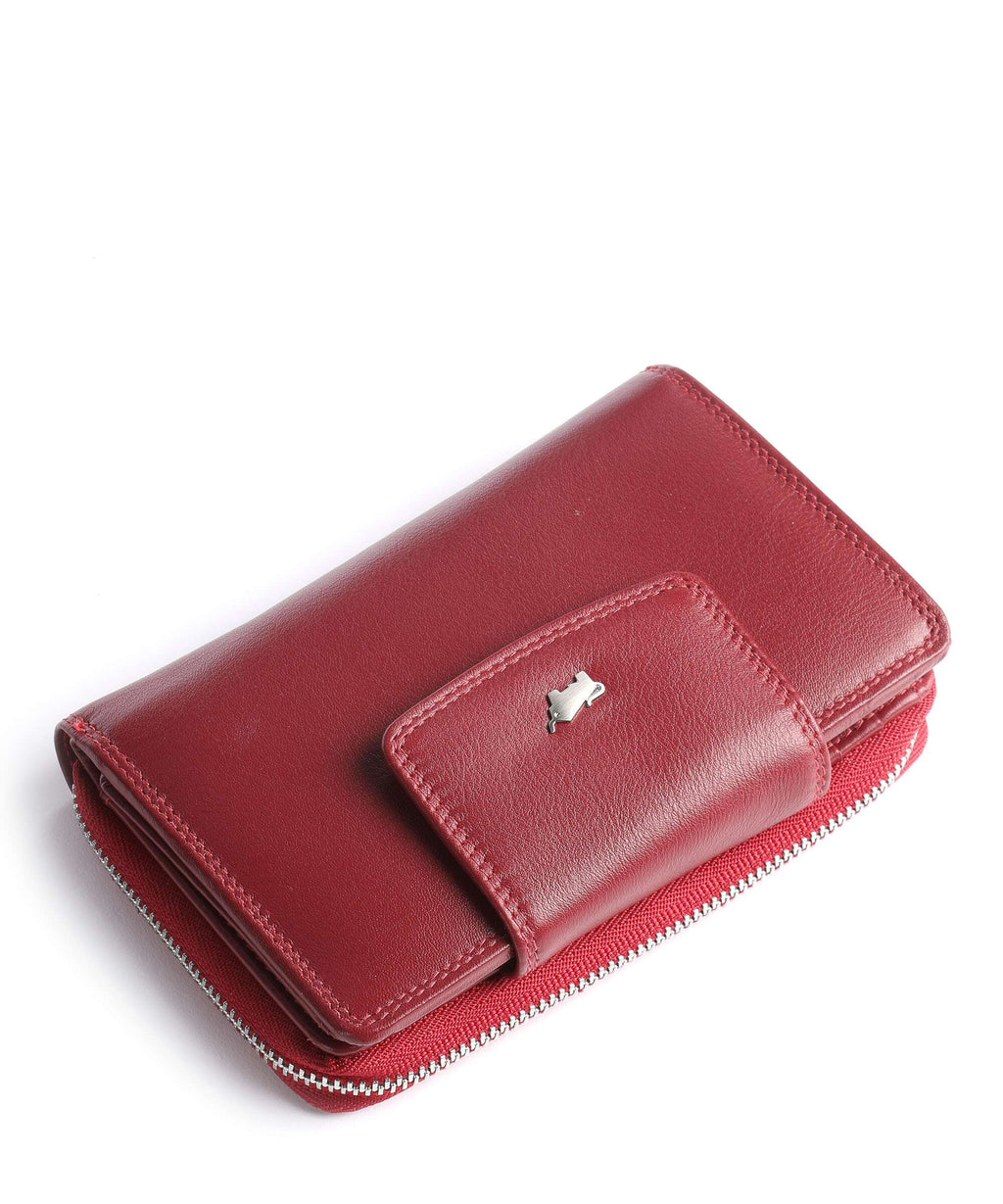 Braun Büffel Golf Secure RFID Wallet rot