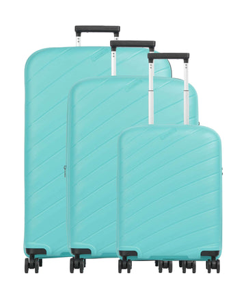 Travelite Burano Set valigie trolley (4 ruote) aqua
