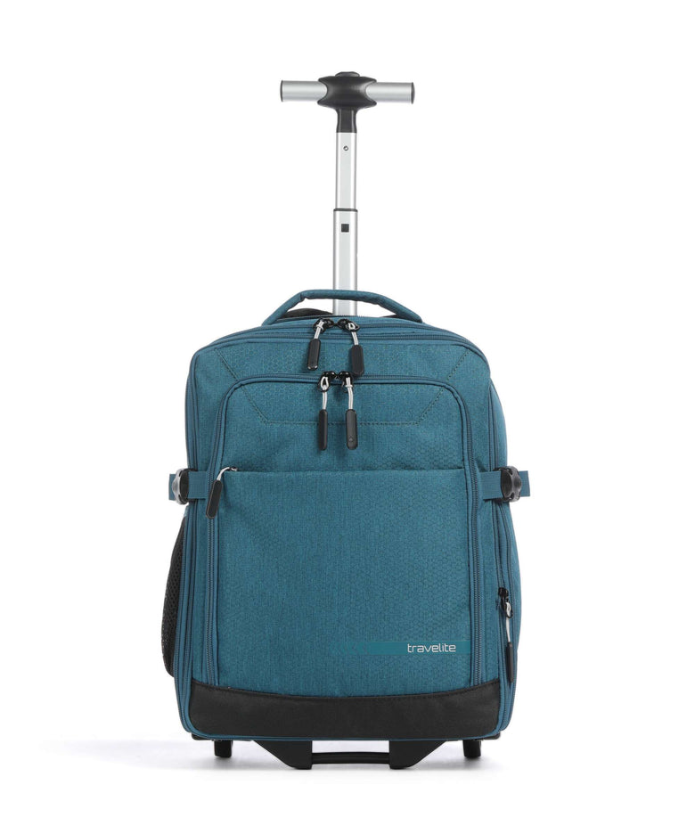Travelite Kick Off Backpack with wheels petrol
