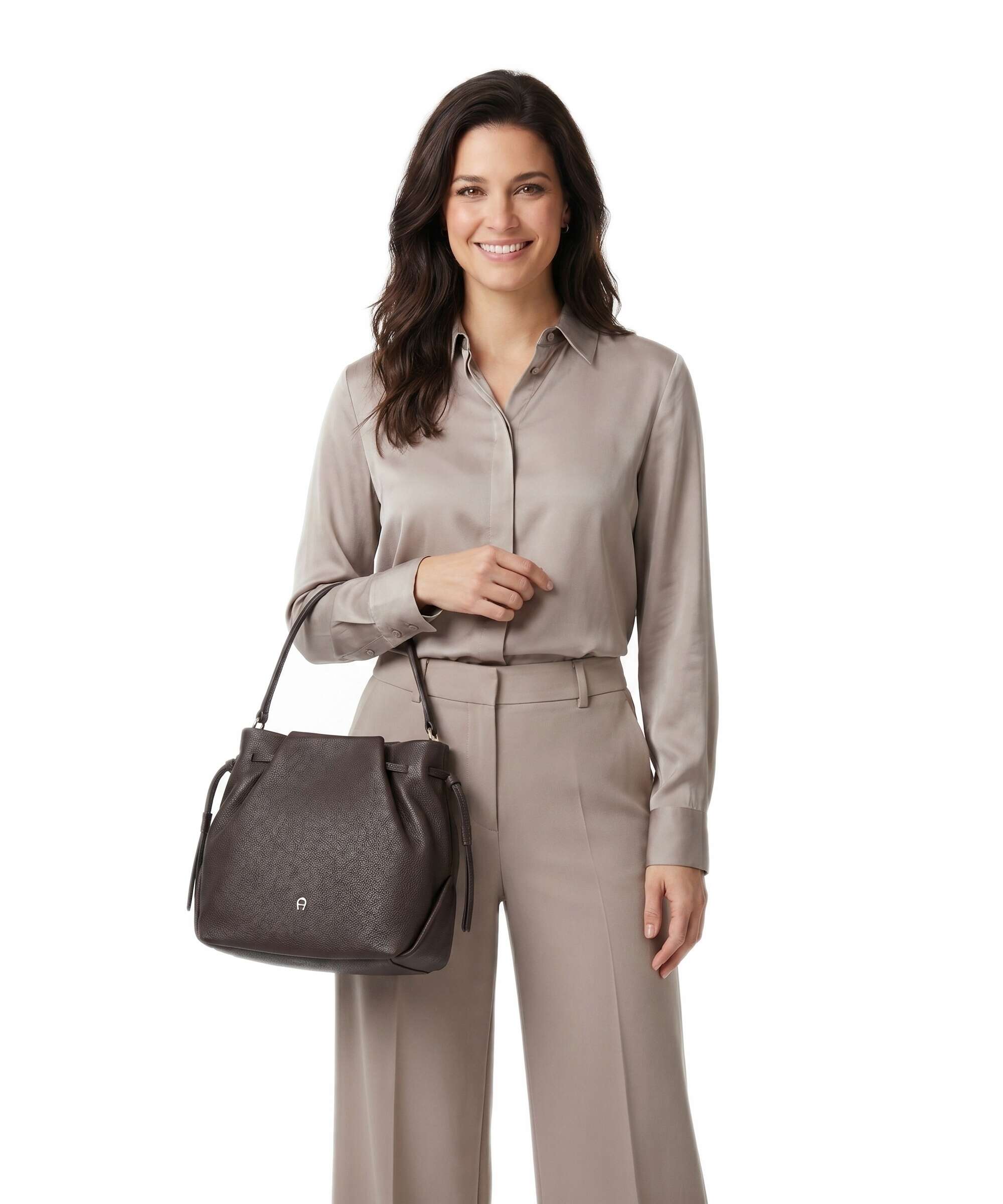 Aigner Paola M Bucket bag soil brown