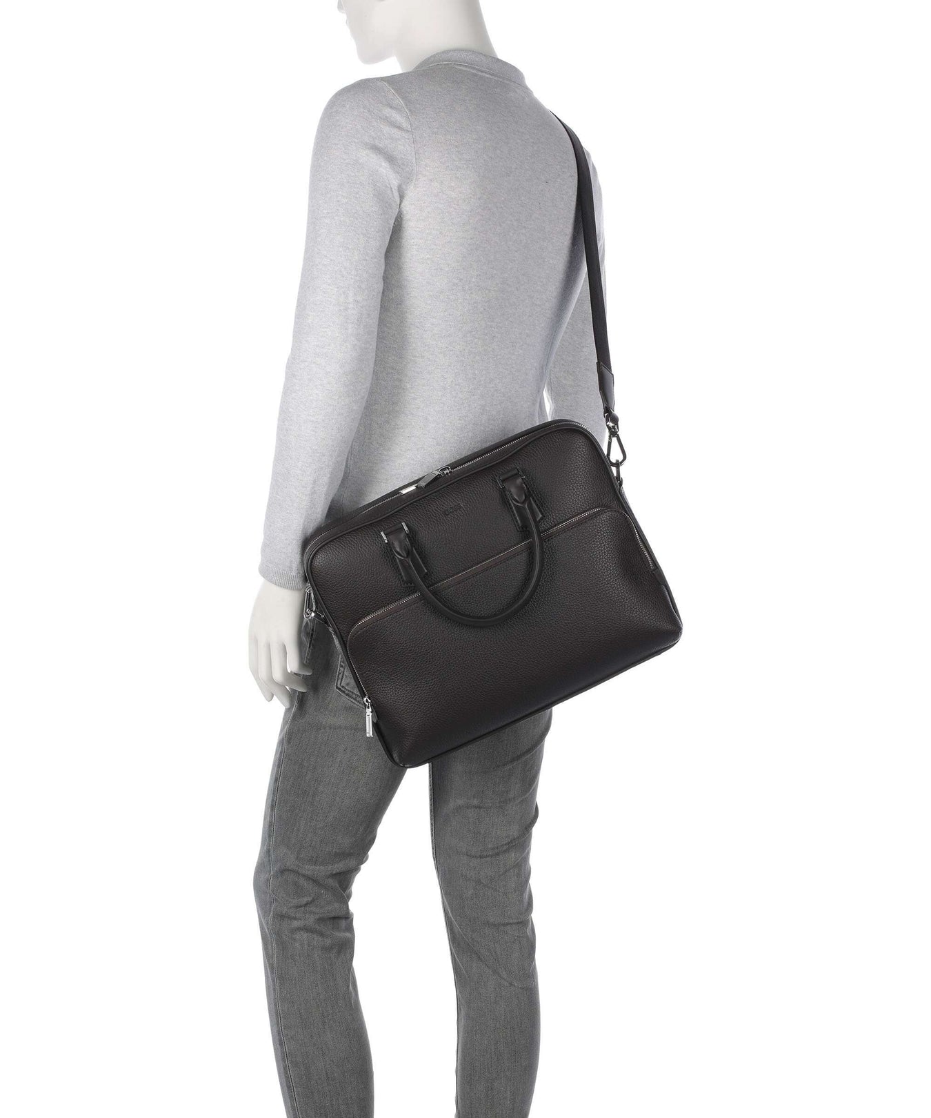 BOSS Crosstown Briefcase dark brown