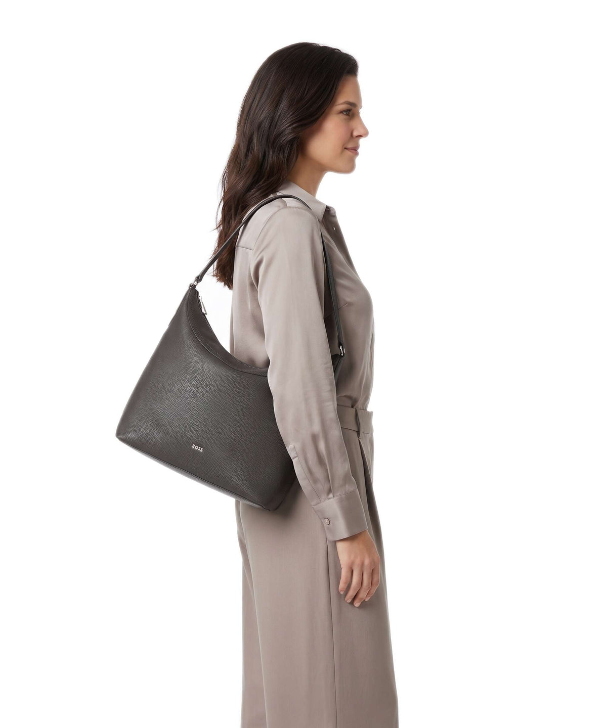 BOSS Lenah Hobo bag dark brown
