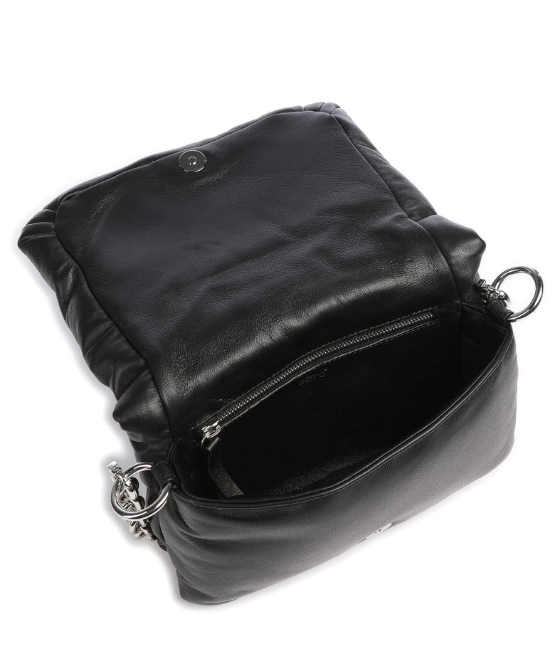 Abro Piuma Lucido Puffer Shoulder bag black/nickel