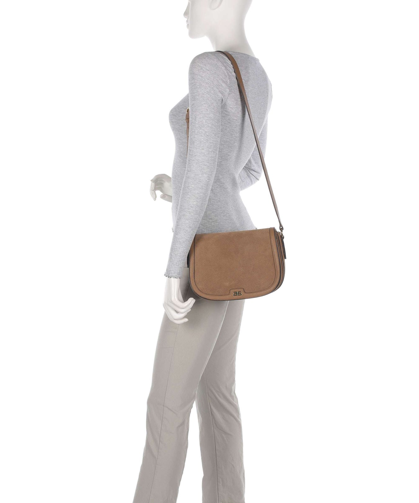 Abro Suede Rosalia Crossbody bag camel