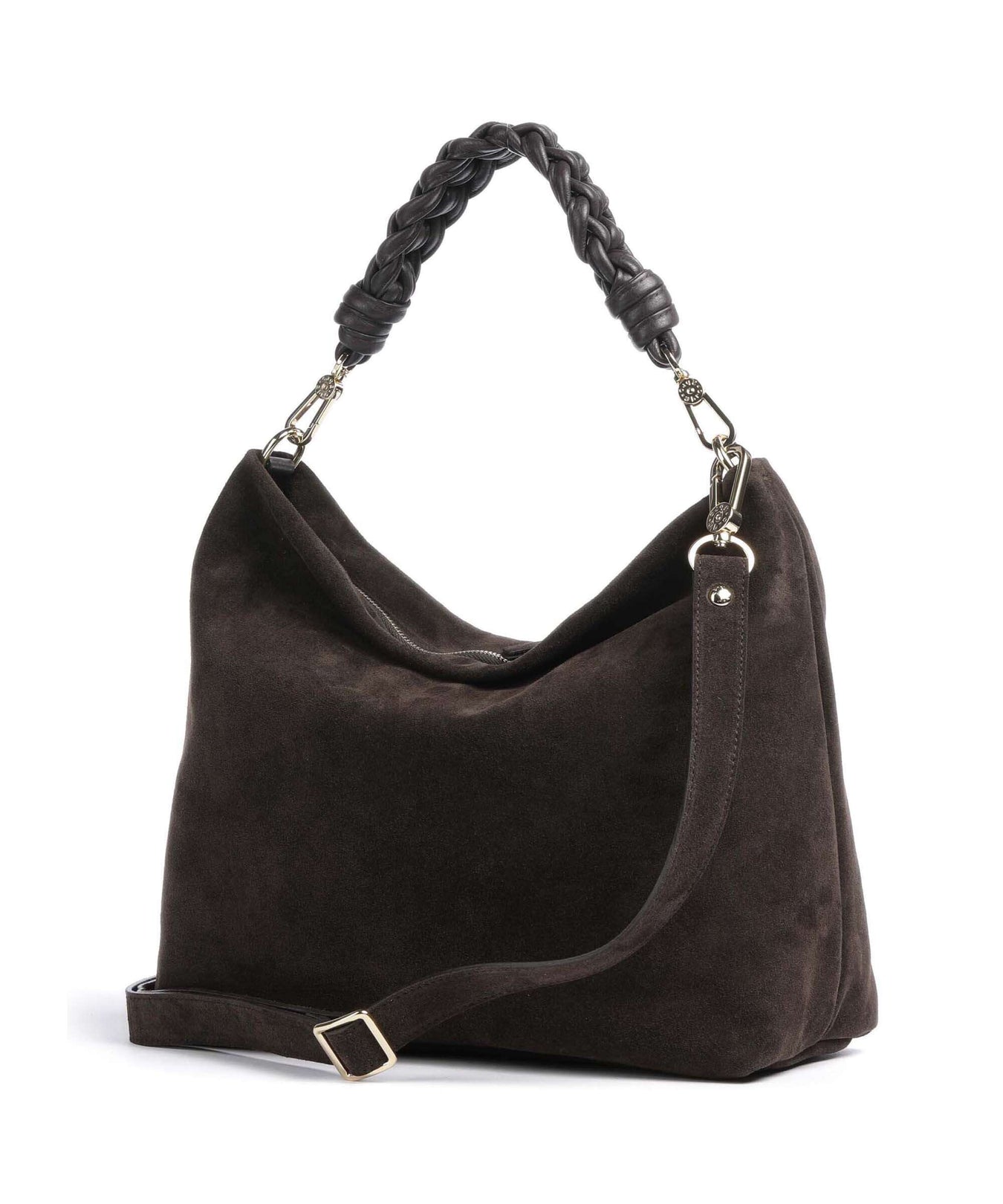 Abro Suede Soley Hobo bag brown