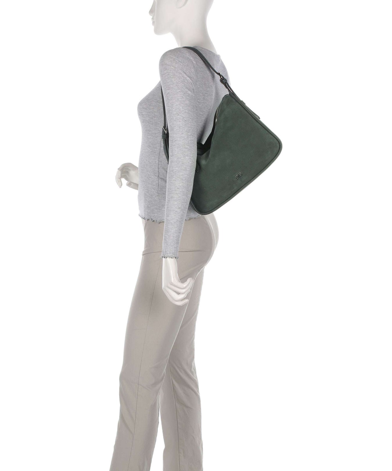 Abro Suede Best Friend Hobo bag sage