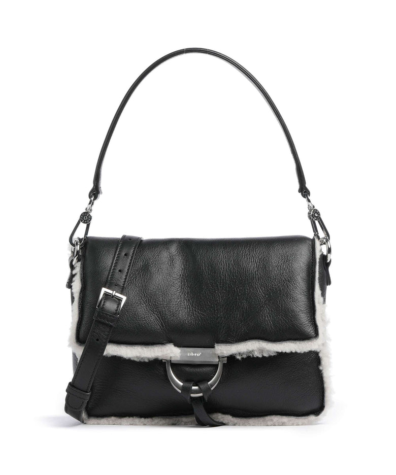Abro Shearling Temi Shoulder bag black/white