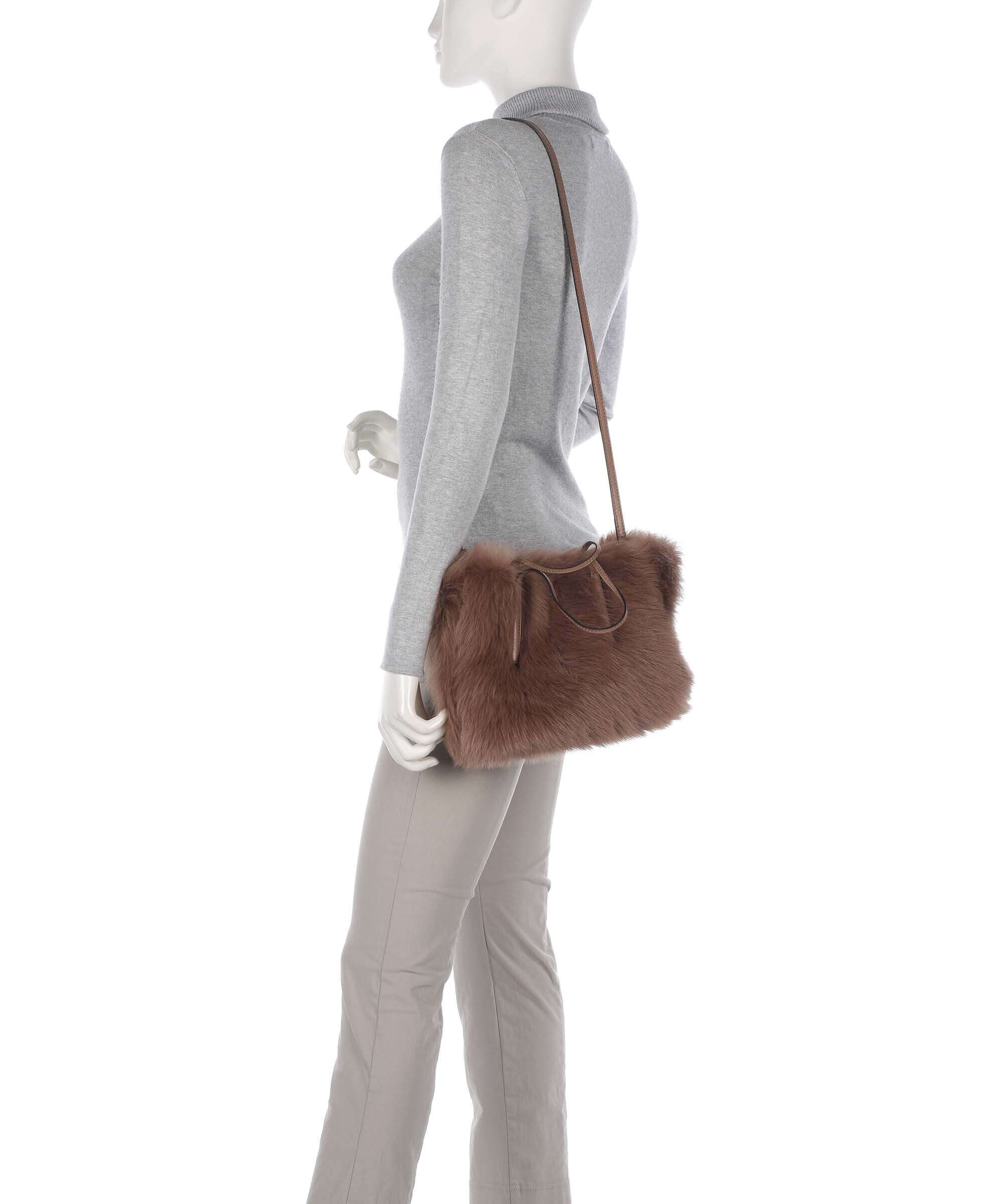Abro Shearling Noelle Handbag camel