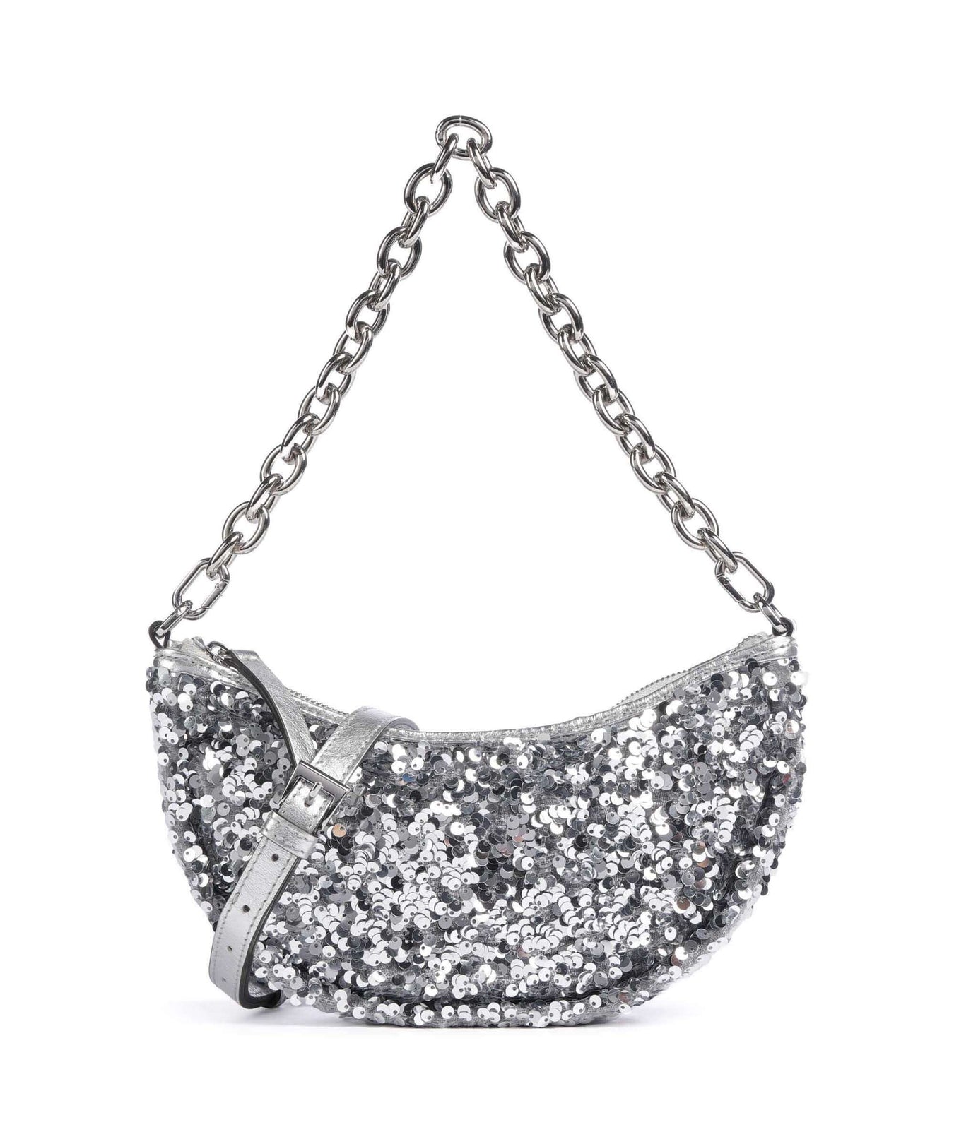 Abro Sequins Moon Shoulder bag silver