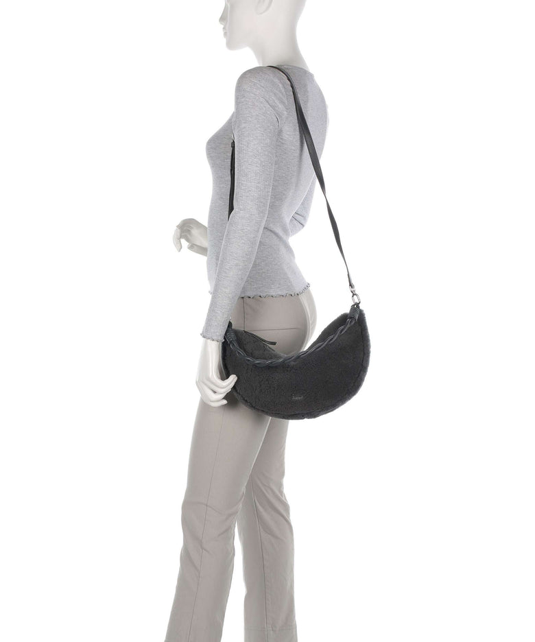 Abro Shearling Moon Shoulder bag grey