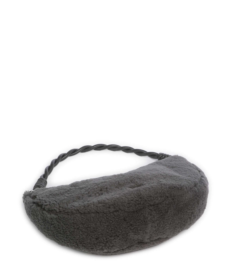 Abro Shearling Moon Shoulder bag grey