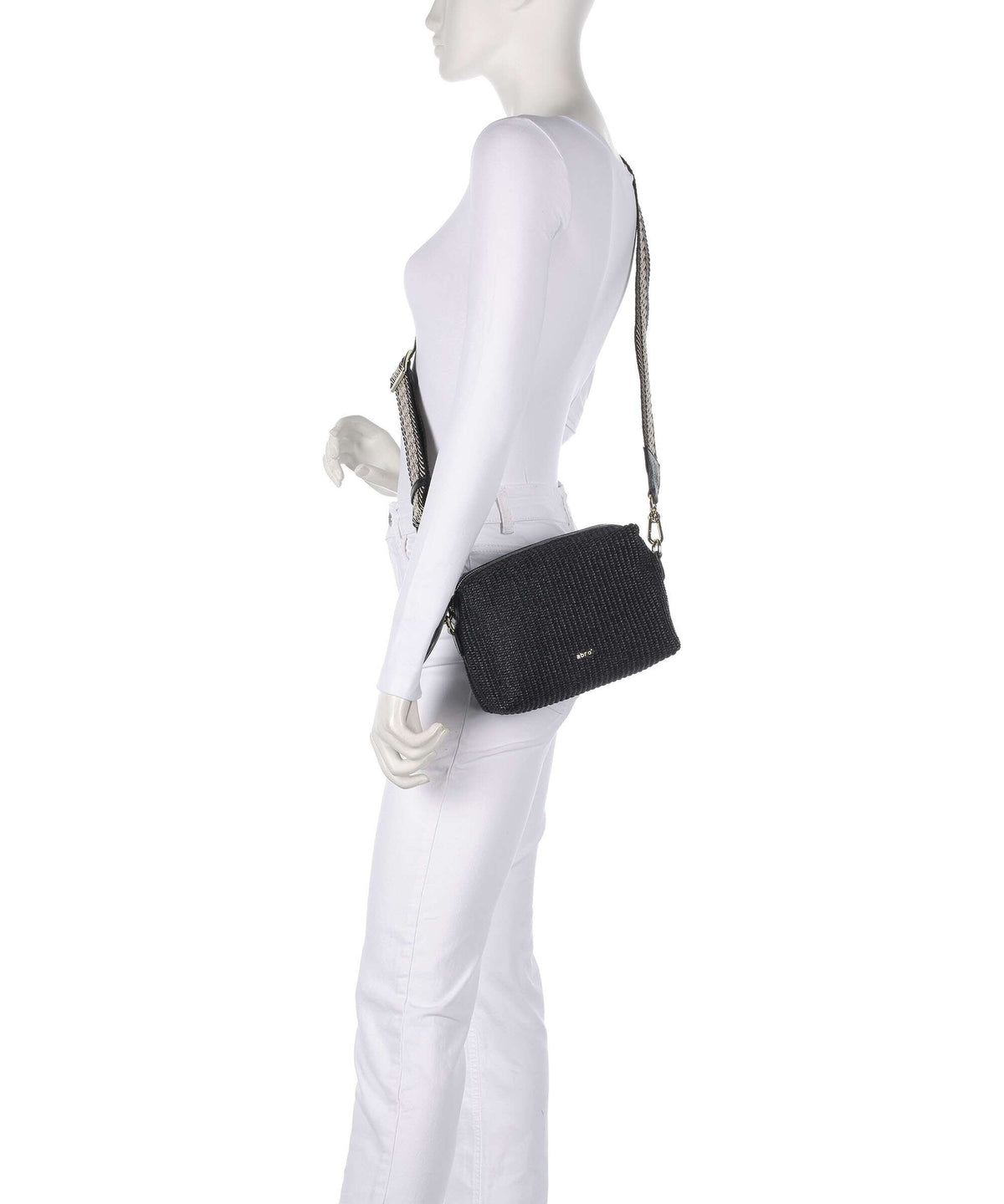 Abro Raffia Kaia Crossbody bag black/gold