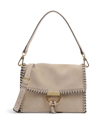 Abro Suede Temi Stitch Borsa a spalla natural