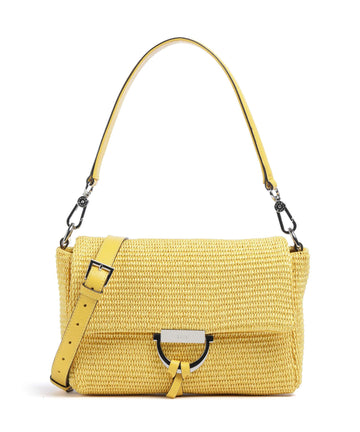 Abro Raffia Temi Borsa a spalla zabaione
