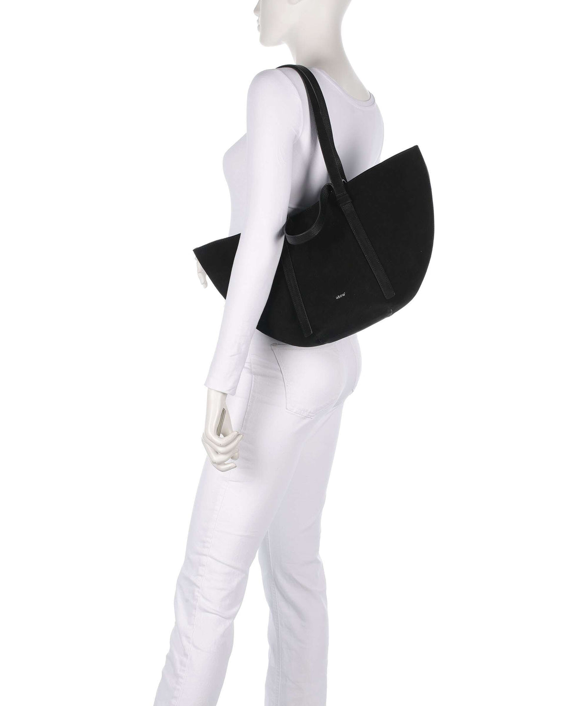 Abro Suede Cosmo Medium Tote bag black/nickel