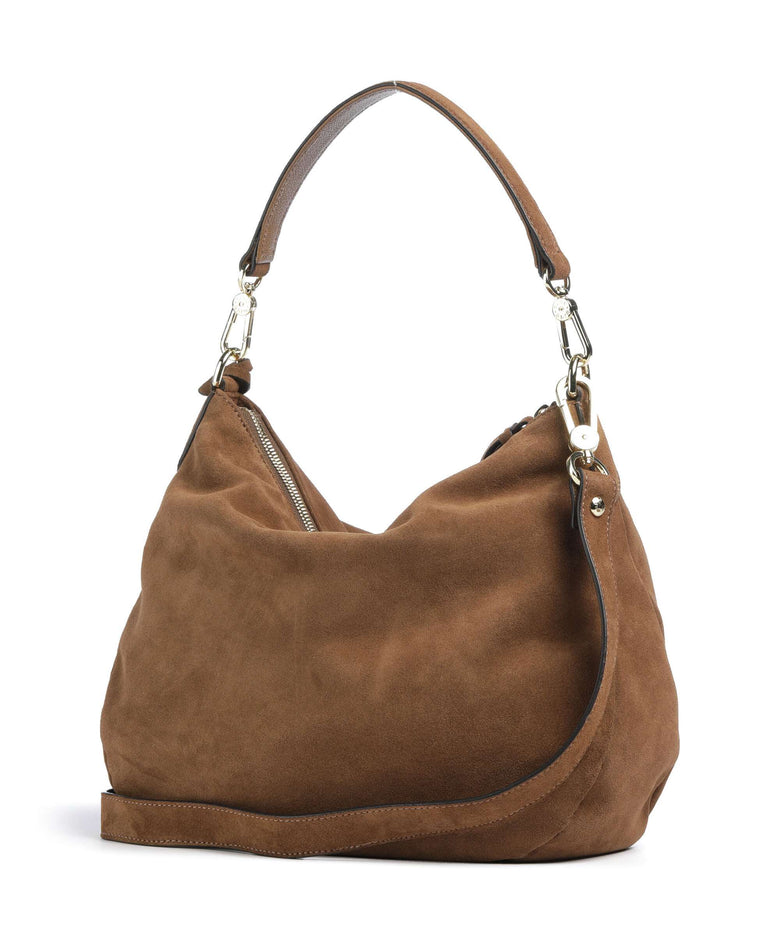 Abro Suede Juna Small Hobo bag camel