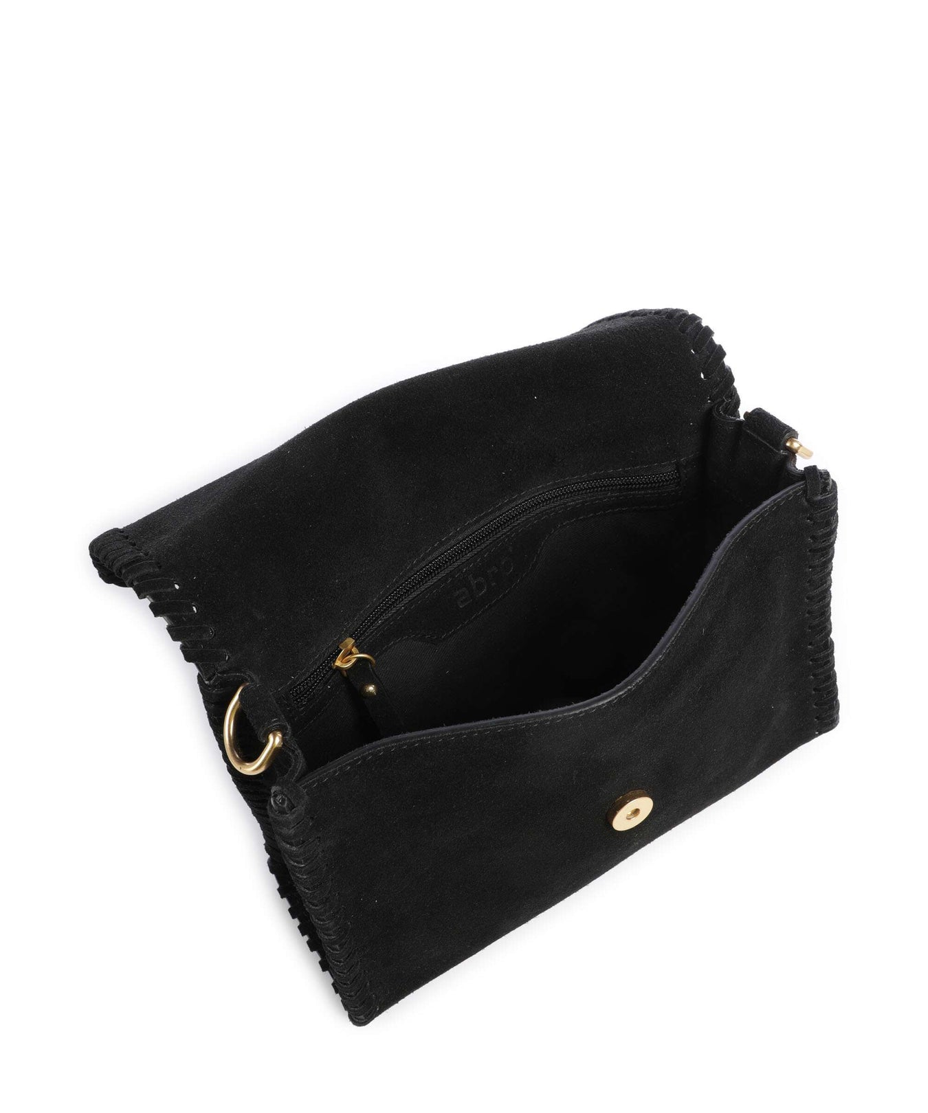 Abro Suede Temi Stitch Shoulder bag black/gold