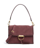 Abro Suede Temi Stitch Borsa a spalla bordeaux