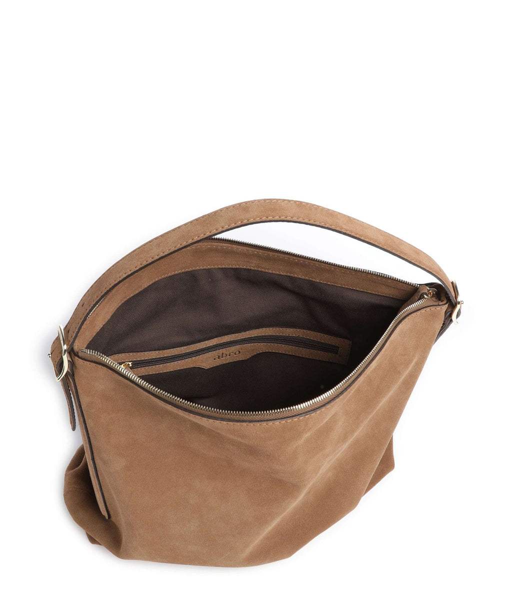 Abro Suede Carina Hobo bag camel