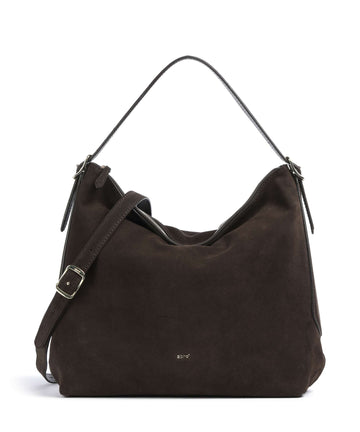 Abro Suede Carina Borsa hobo dark brown