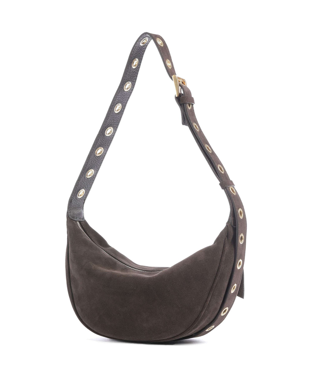 Abro Suede By My Side Small Shoulder bag dark brown