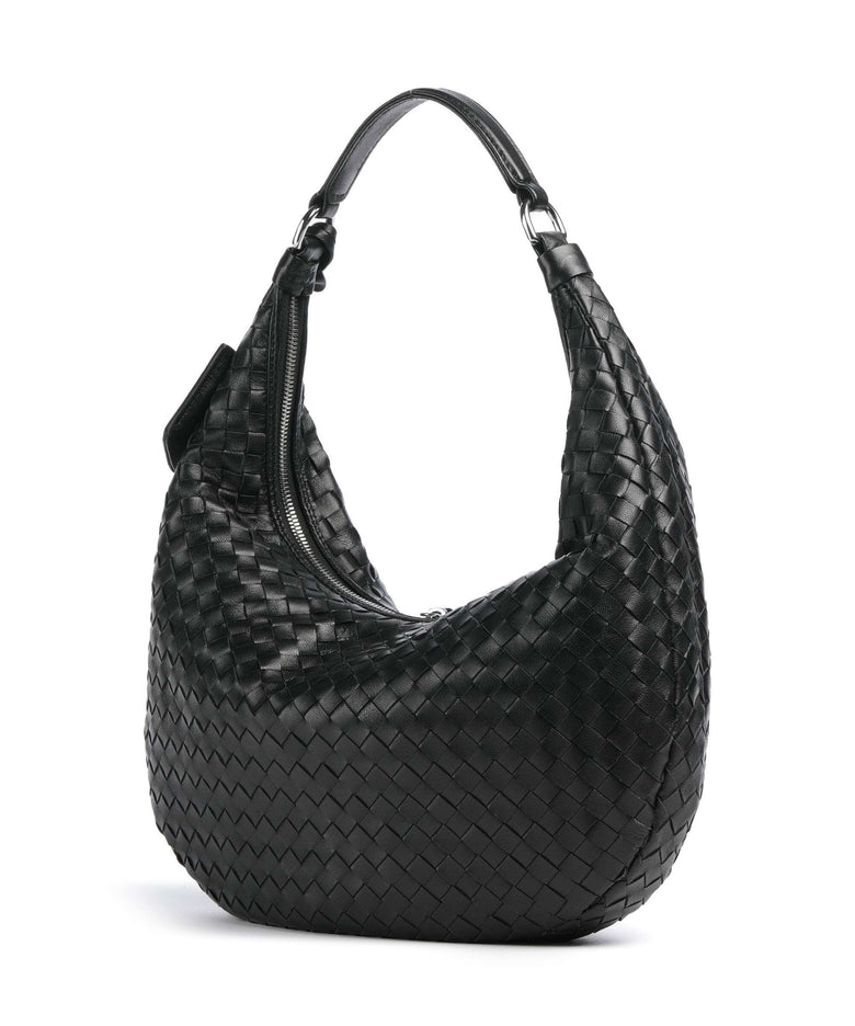 Abro Piuma Nana Small Hobo bag black/nickel