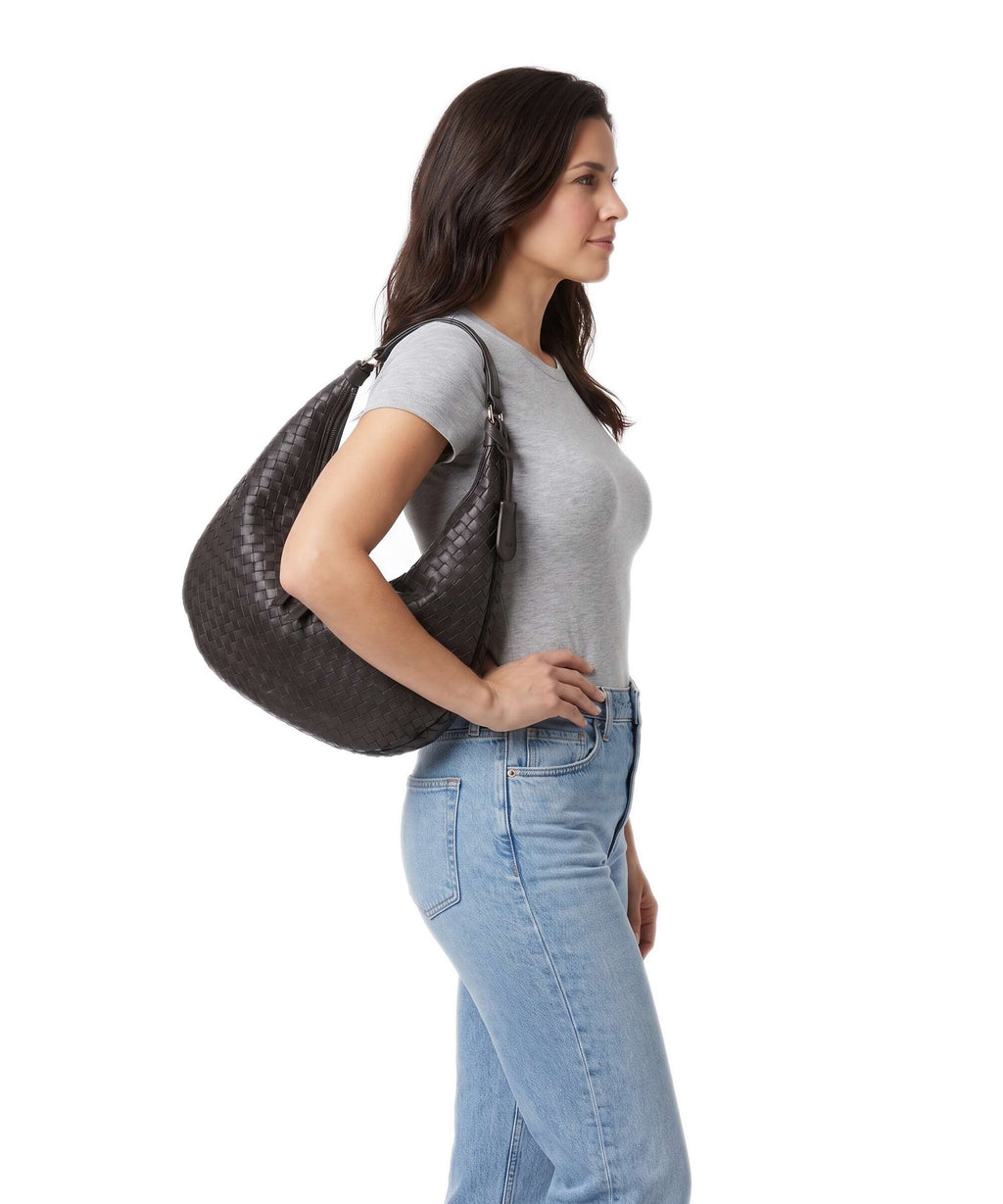 Abro Piuma Nana Small Hobo bag dark brown