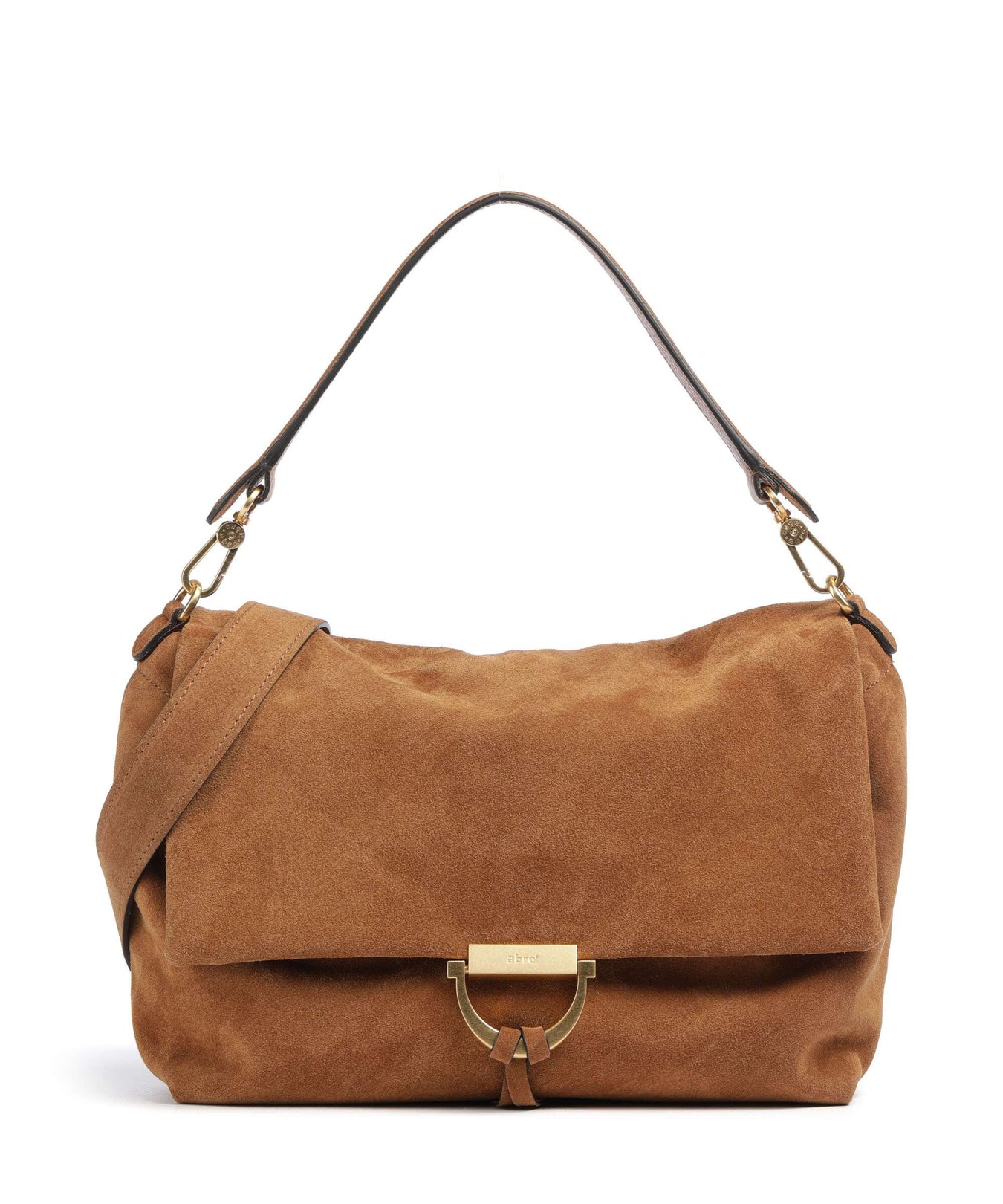 Abro Suede Temi Large Shoulder bag cuoio
