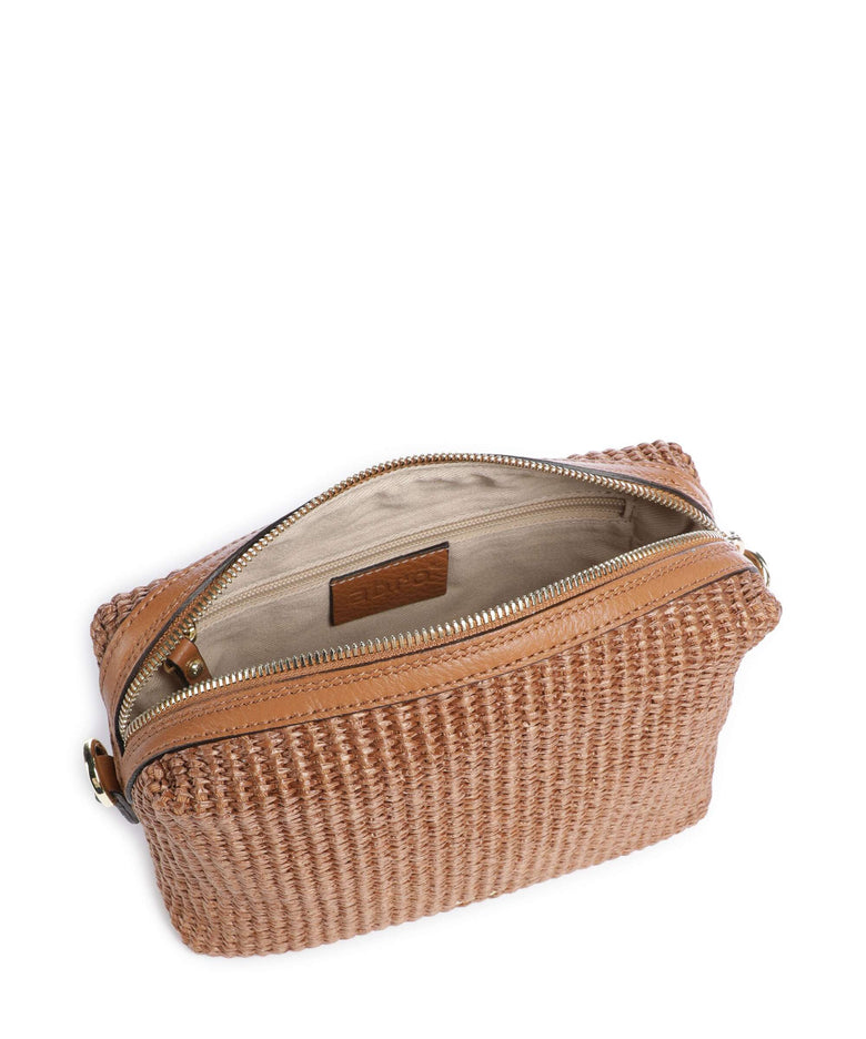Abro Raffia Kaia Crossbody bag caramel/cognac