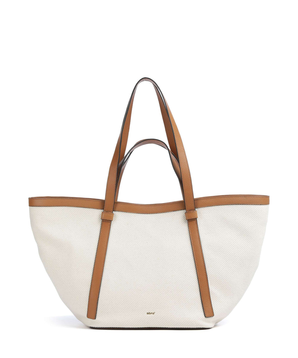 Abro Super Drill Cosmo Large Tote bag ivory/cuoio