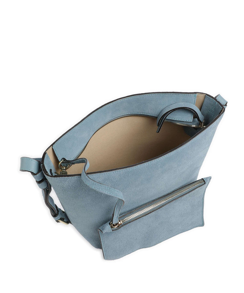 Abro Suede Cosmo Bucket bag sapphire