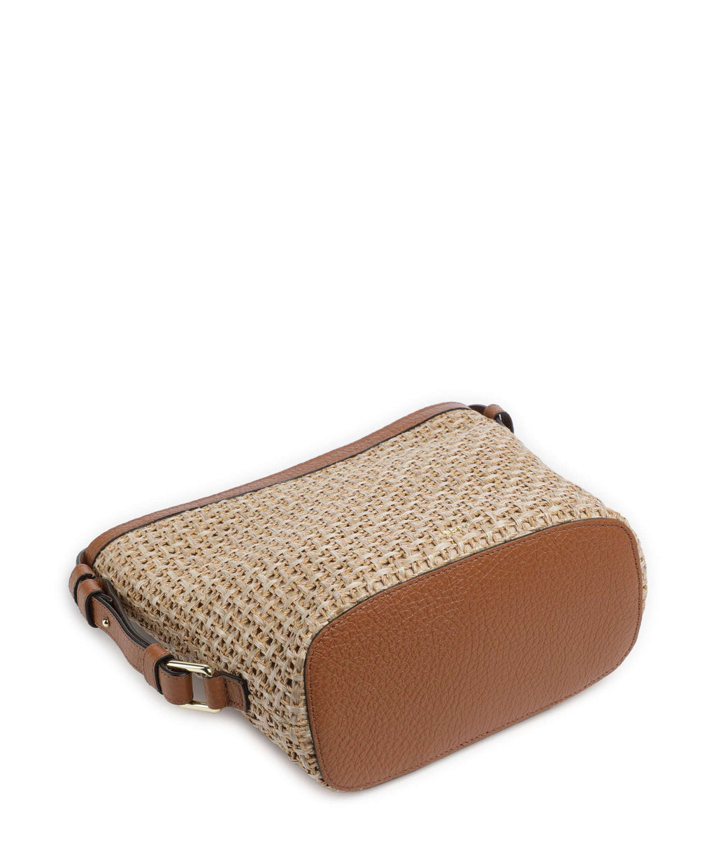 Abro Raffia Cordino Cosmo Bucket bag caramel/cognac