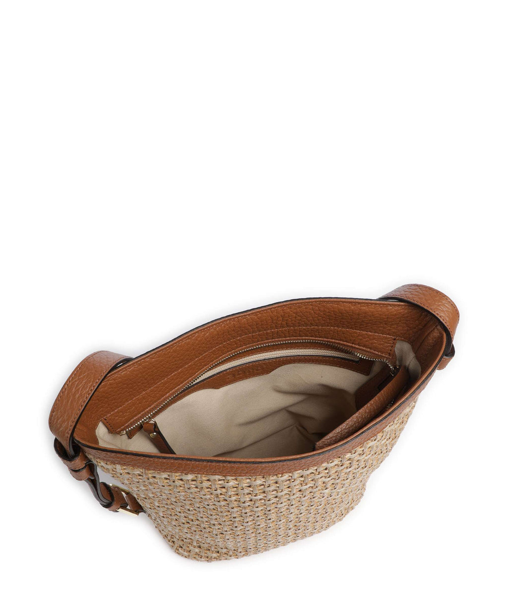 Abro Raffia Cordino Cosmo Bucket bag caramel/cognac