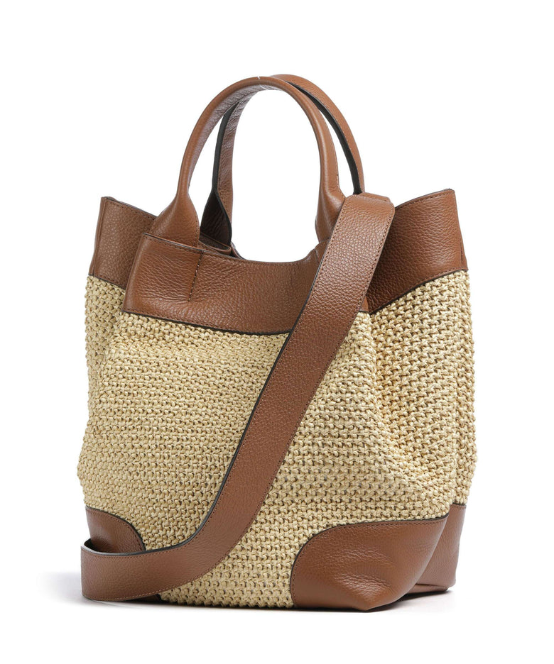Abro Maglia Raffia Essential Medium Handbag natural/nut