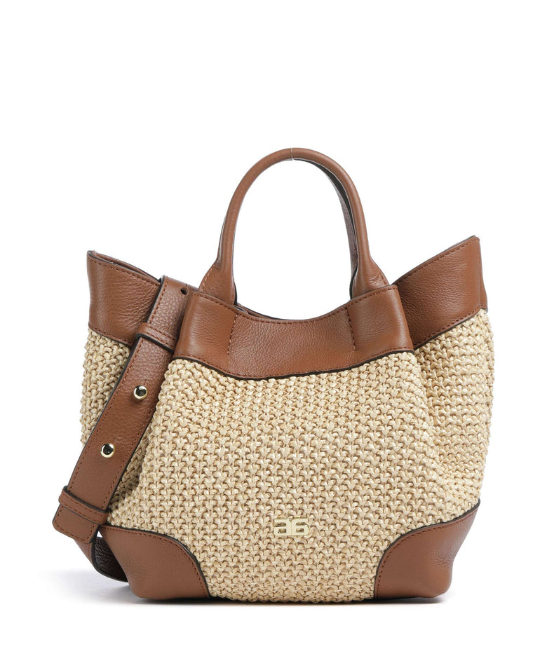 Abro Maglia Raffia Essential Small Crossbody bag natural/nut