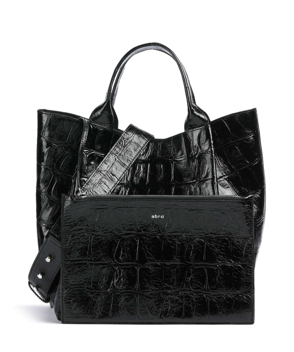 Abro Maxi Cocco Essential Medium Handbag black/nickel