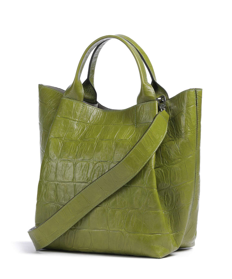 Abro Maxi Cocco Essential Medium Handbag lime