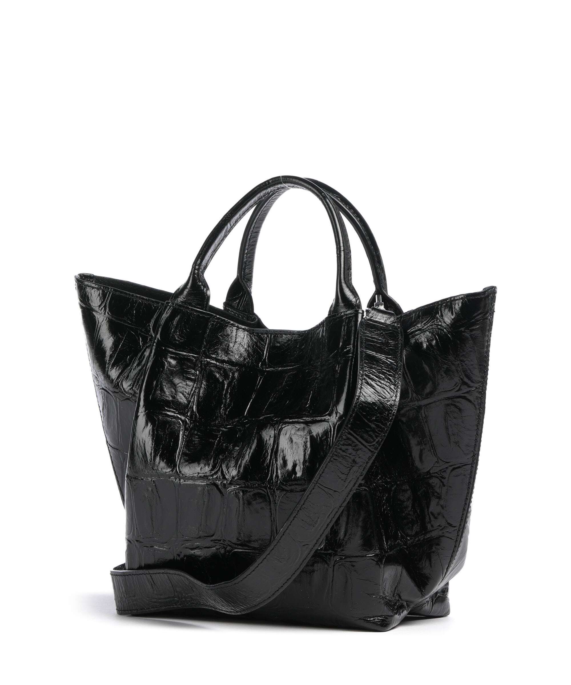 Abro Maxi Cocco Essential Small Handbag black/nickel