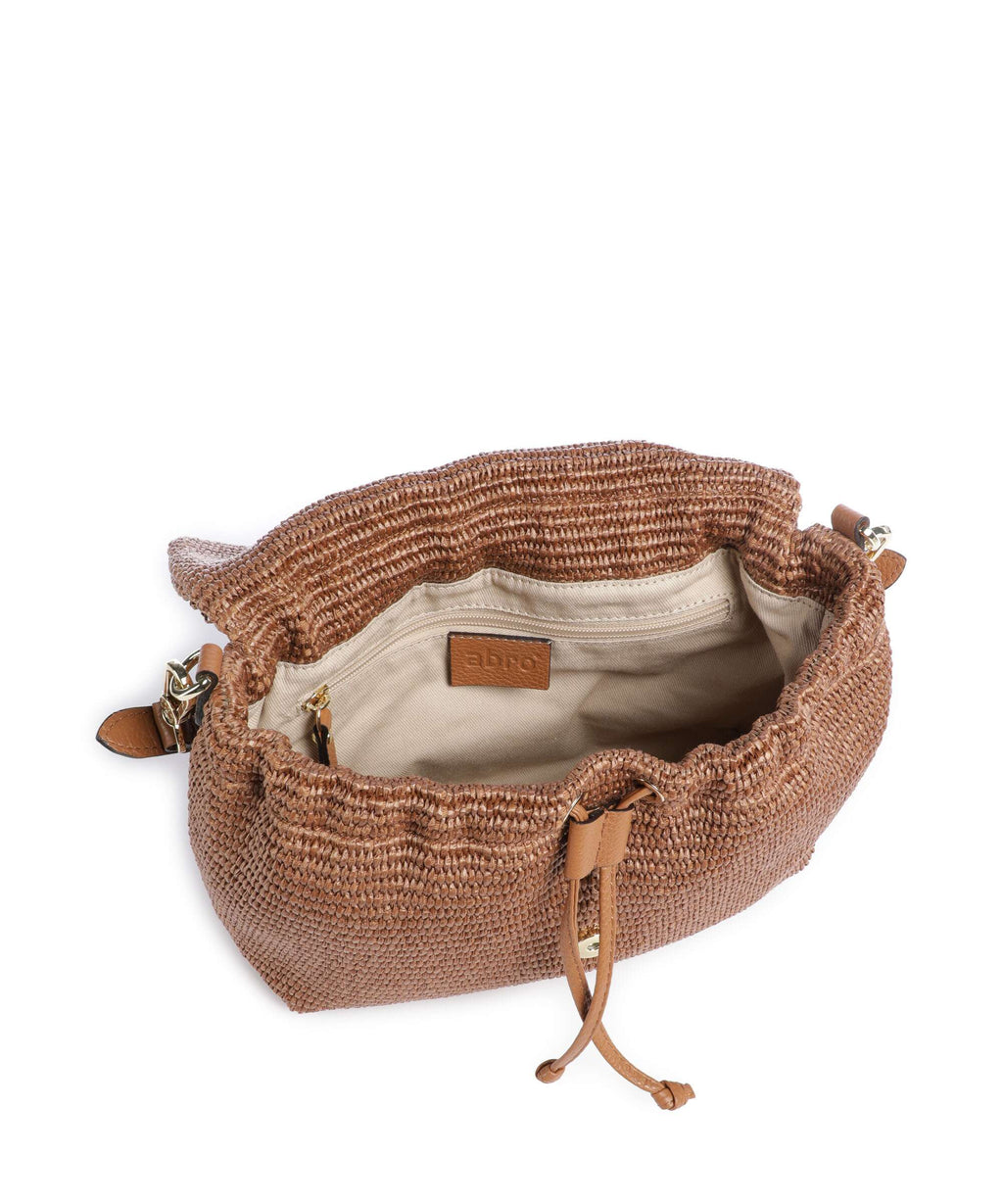 Abro Raffia Classica Temi Medium Shoulder bag caramel/cognac