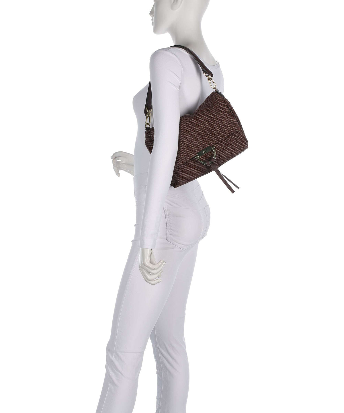 Abro Raffia Classica Temi Medium Shoulder bag wood