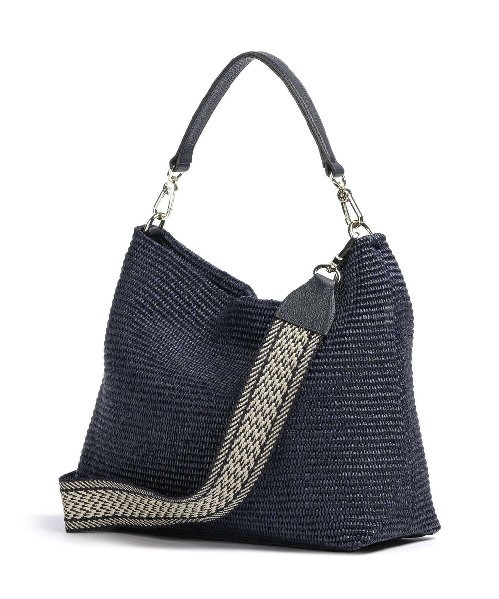Abro Raffia Kaia Hobo bag navy