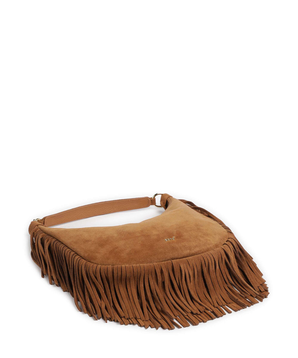 Abro Suede Nana Small Hobo bag cuoio