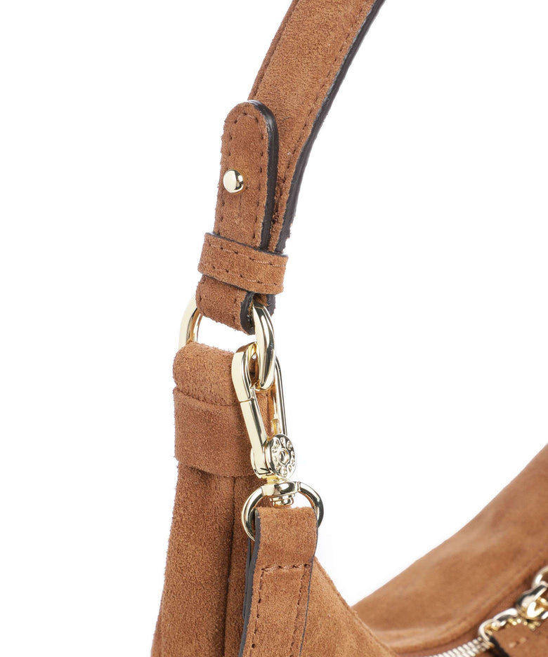 Abro Suede Nana Mini Hobo bag cuoio